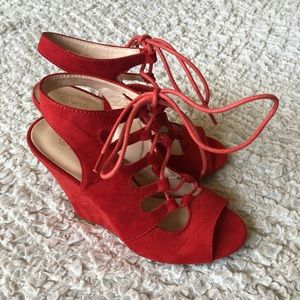 Wild Diva lace wedges